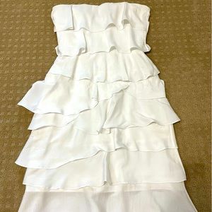 MaxAzria  White Ruffled Dress